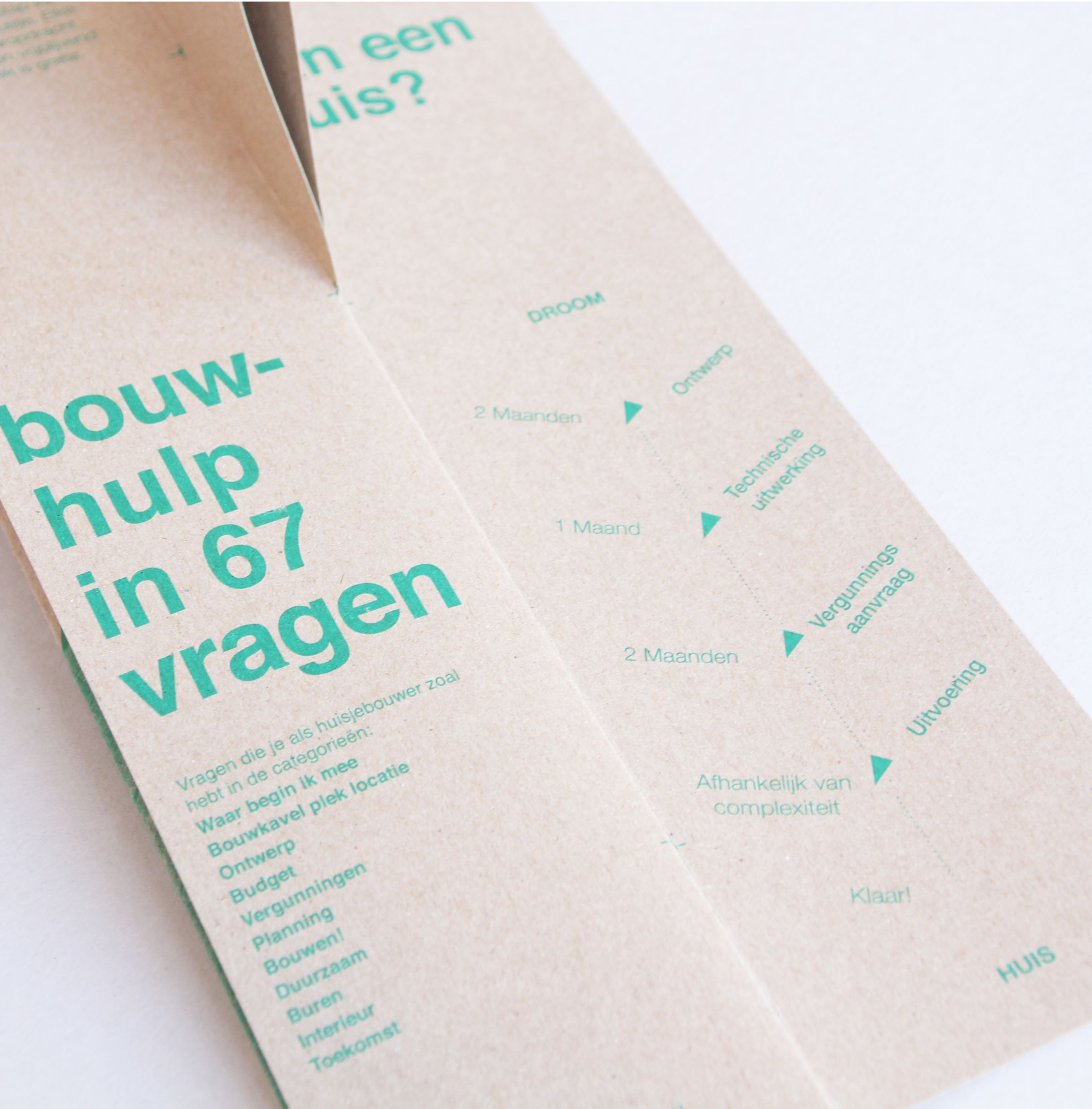 detail grafisch ontwerp flyer voor duurzaam en circulair Arnhems architectenbureau Buro Bois